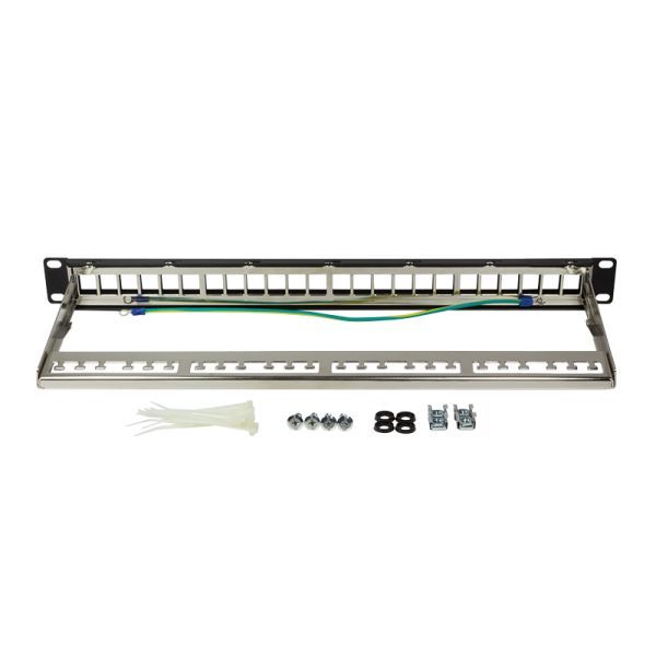 Logilink NK4042 19" patch panel for 24 keystone jacks, 1U unloaded Black Logilink NK4042 19" patch panel for 24 keystone jacks, 1U unloaded Black