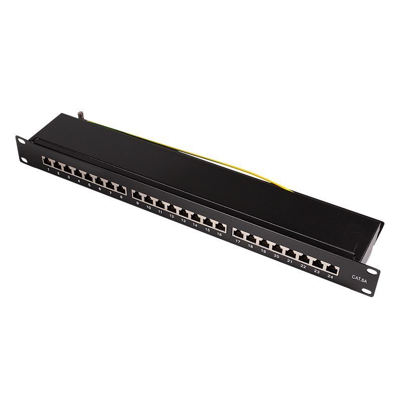 Logilink Cat.6A Patch Panel 24 ports shielded 19 inch rack mount Black Logilink Cat.6A Patch Panel 24 ports shielded 19 inch rack mount Black