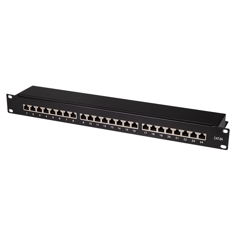 Logilink Cat.6A Patch Panel 24 ports shielded 19 inch rack mount Black Logilink Cat.6A Patch Panel 24 ports shielded 19 inch rack mount Black