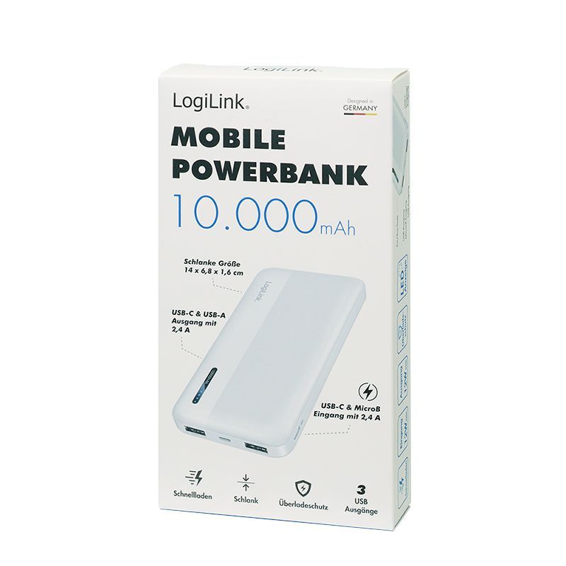 Logilink 10000 mAh PowerBank White