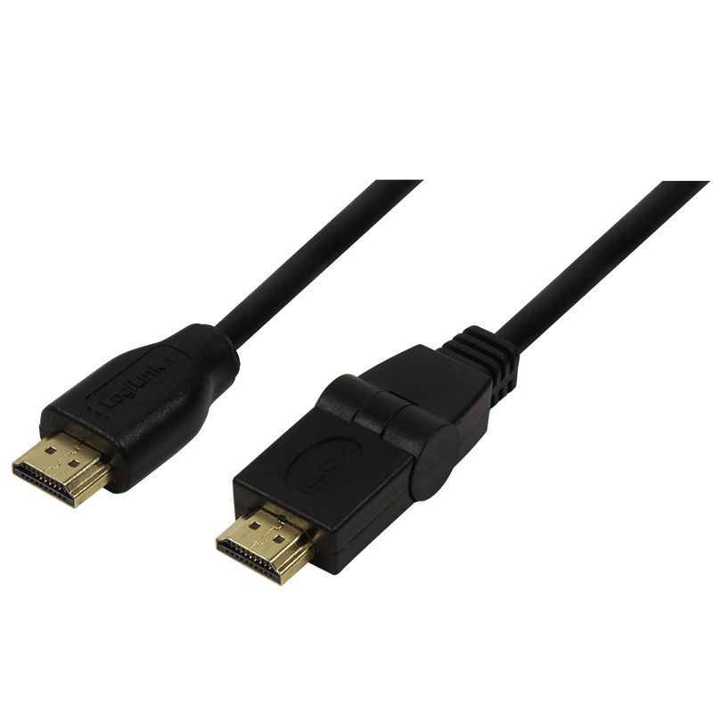 Logilink HDMI cable A/M to A/M 180° rotatable 4K/24 Hz 1,8m Black