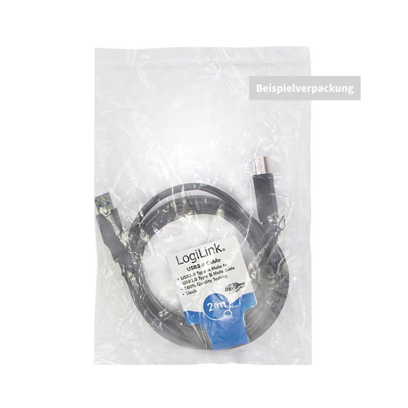 Logilink CU0025 USB3.0 USB-A/M to USB-B/M 3m Cable Black