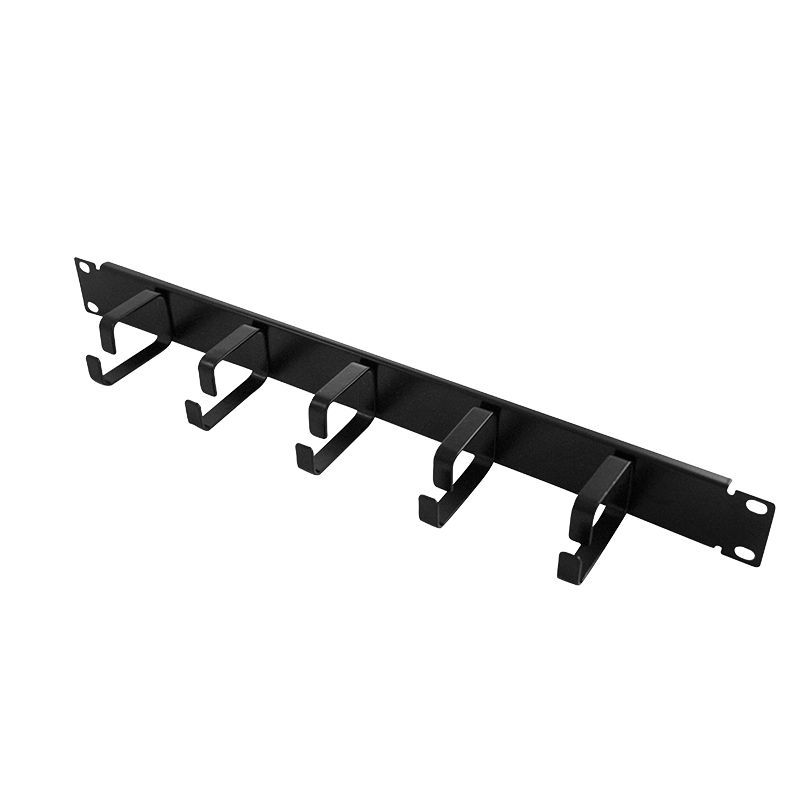 Logilink 19" cable management bar 1U with 5 fixed metal brackets Black