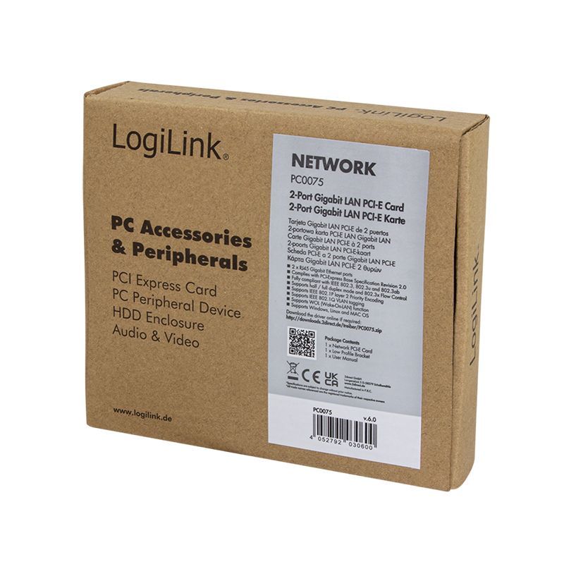 Logilink 2-Port Gigabit LAN PCI-Express Card Logilink 2-Port Gigabit LAN PCI-Express Card