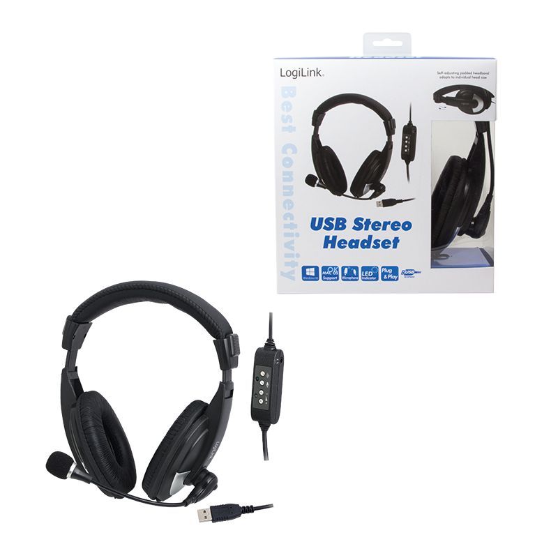Logilink USB Stereo Headset Black Logilink USB Stereo Headset Black