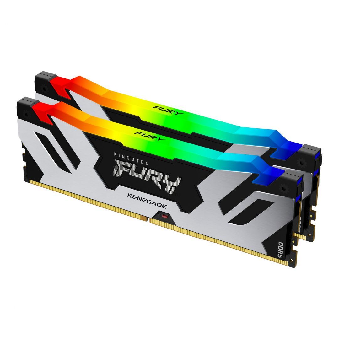 Kingston 32GB DDR5 6400MHz Kit(2x16GB) Fury Renegade RGB Black/Silver Kingston 32GB DDR5 6400MHz Kit(2x16GB) Fury Renegade RGB Black/Silver