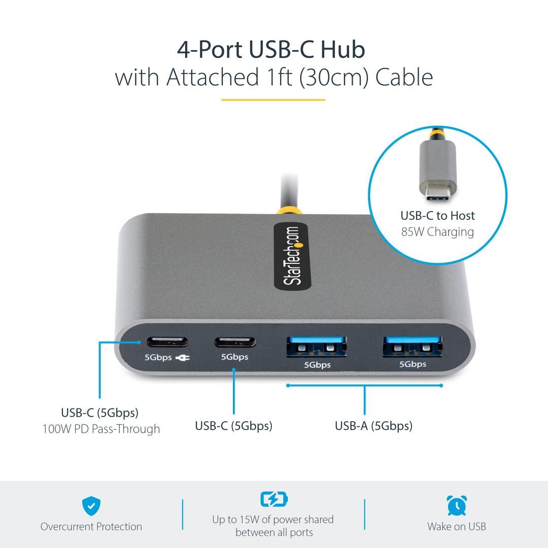 Startech 4-portos USB3.0 HUB Space Gray Startech 4-portos USB3.0 HUB Space Gray