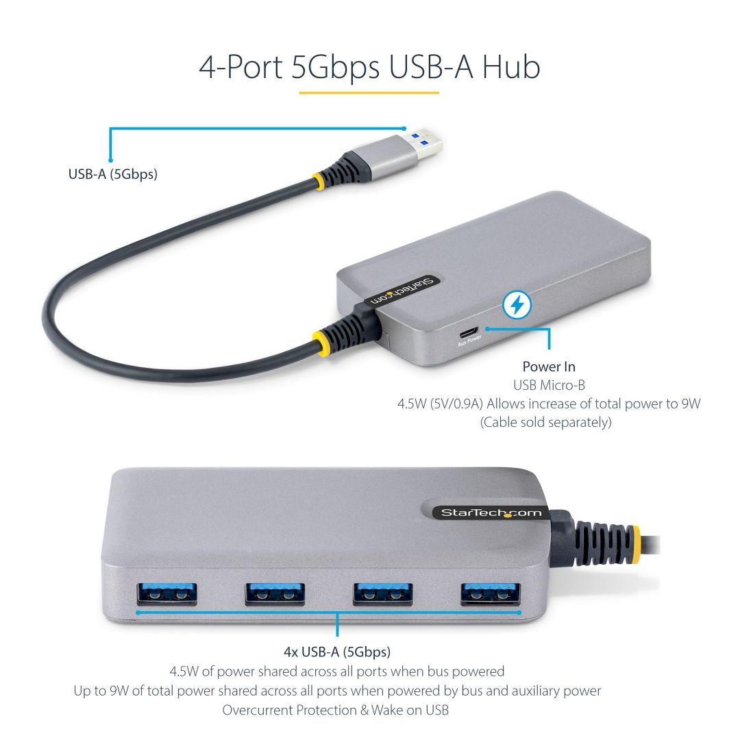 Startech 4-portos USB3.0 HUB Space Gray Startech 4-portos USB3.0 HUB Space Gray