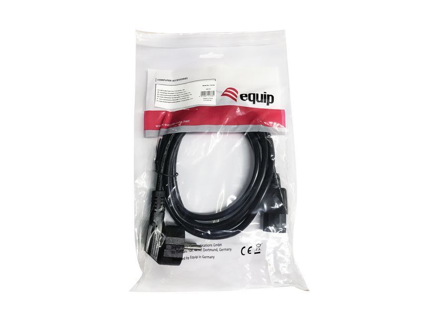 EQuip High Quality Power Cord C13 to Schuko 1,8m Black EQuip High Quality Power Cord C13 to Schuko 1,8m Black