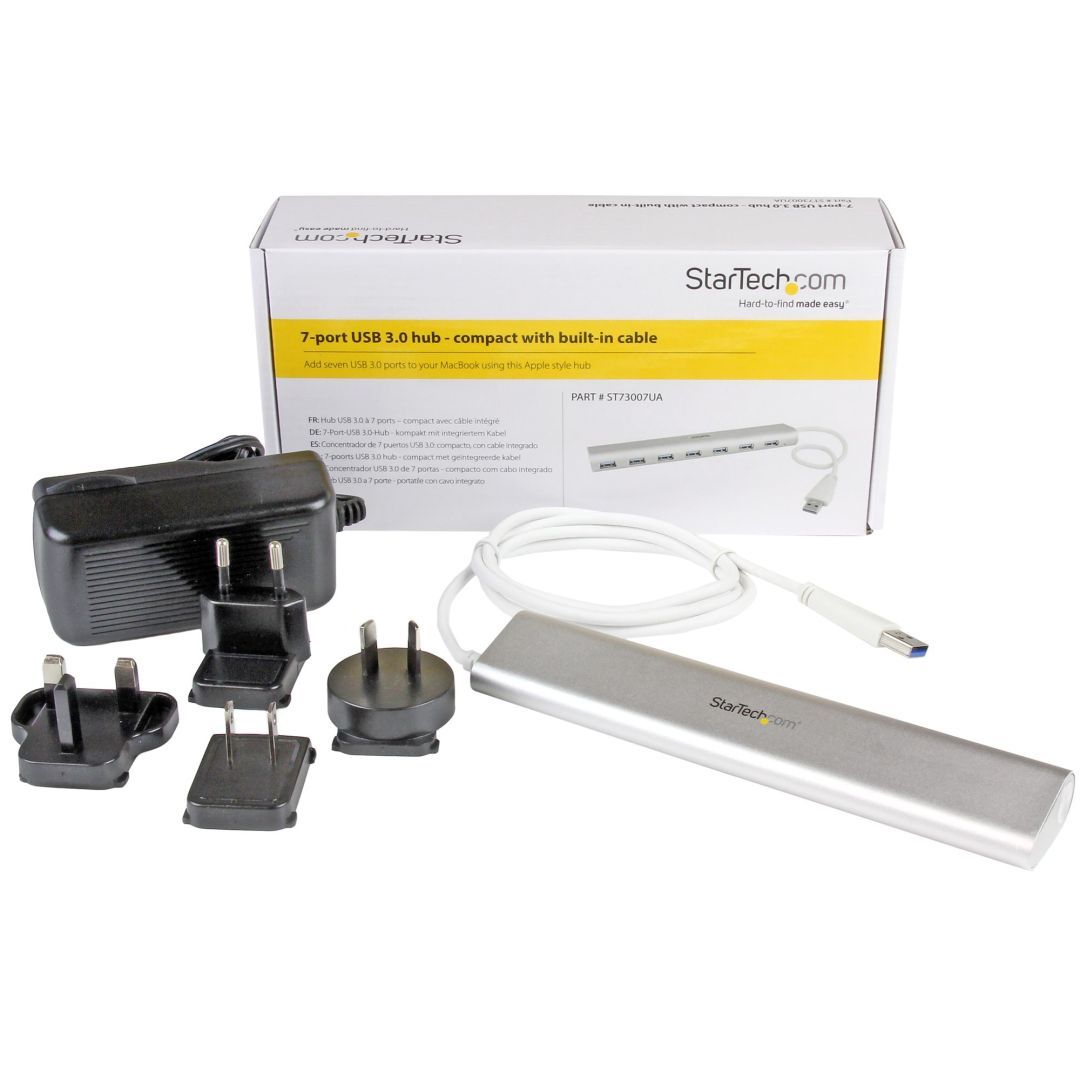 Startech 7-portos USB3.2 HUB Silver/White