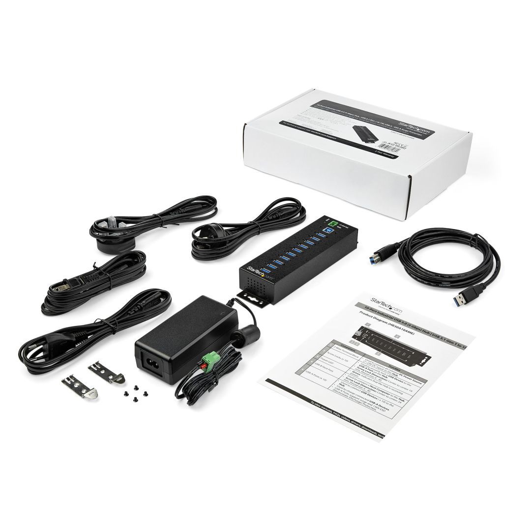 Startech 10-portos USB3.2 HUB Black