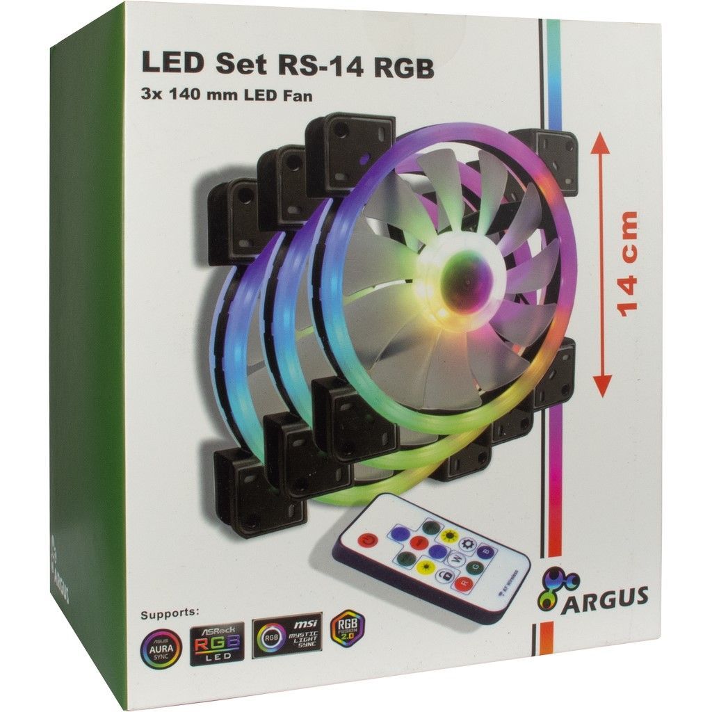 Inter-Tech RS-14 Argus RGB Fan Set 140mm (3 pcs) Inter-Tech RS-14 Argus RGB Fan Set 140mm (3 pcs)
