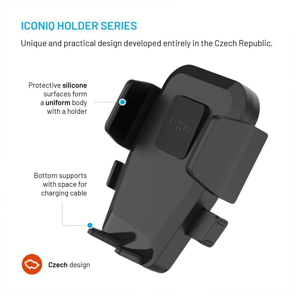 FIXED Iconiq Vent univerzális autós tartó, fekete