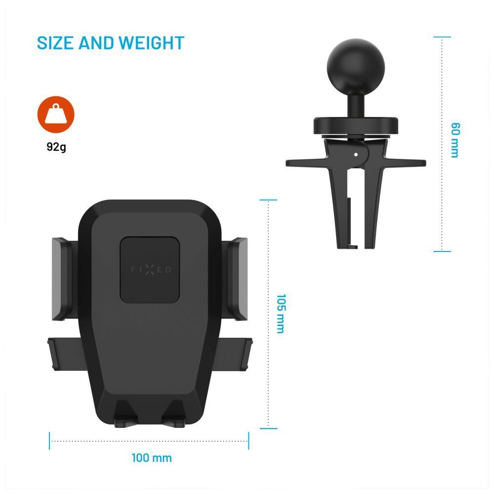 FIXED Iconiq Vent univerzális autós tartó, fekete