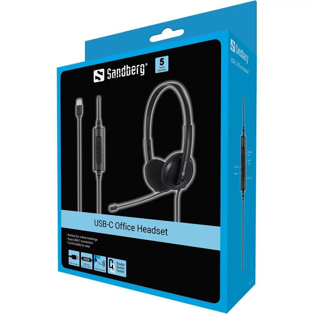 Sandberg USB-C Office Headset Black Sandberg USB-C Office Headset Black