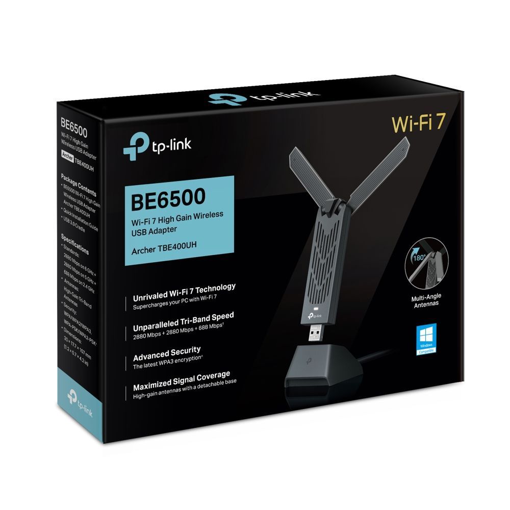 TP-Link Archer TBE400UH BE6500 Wi-Fi 7 High Gain Wireless USB Adapter TP-Link Archer TBE400UH BE6500 Wi-Fi 7 High Gain Wireless USB Adapter