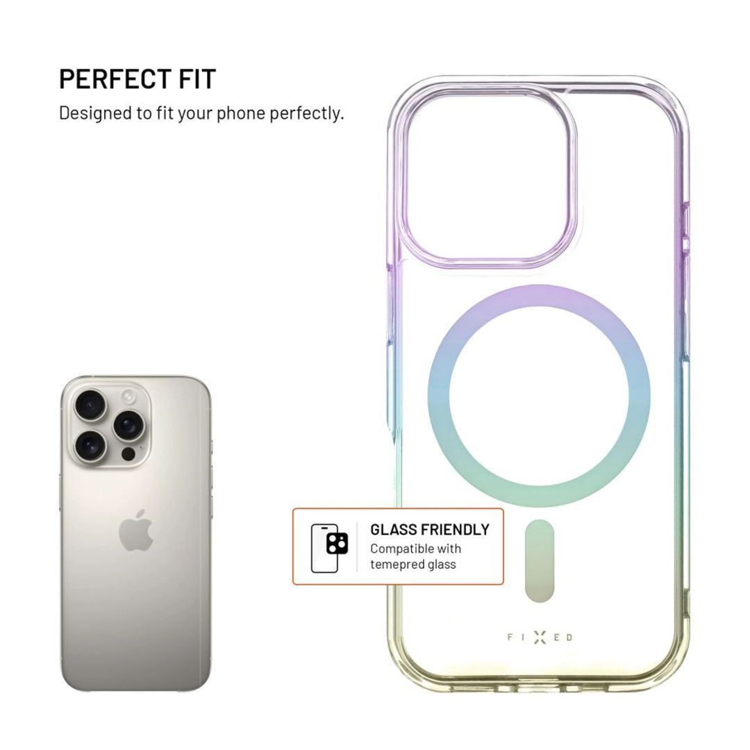 FIXED MagRainbow for Apple iPhone 16 készülékhez szivárványszínű FIXED MagRainbow for Apple iPhone 16 készülékhez szivárványszínű