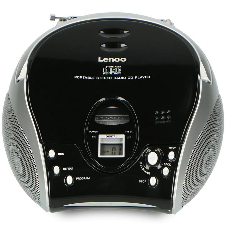 Lenco SCD-24 portable stereo FM radio with CD player Black/Silver Lenco SCD-24 portable stereo FM radio with CD player Black/Silver