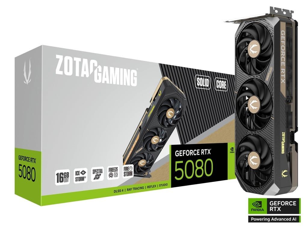 Zotac GeForce RTX5080 16GB DDR7 Solid Core Zotac GeForce RTX5080 16GB DDR7 Solid Core