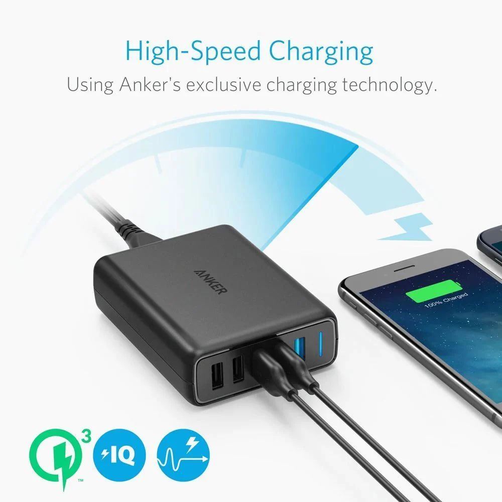 ANKER A2054L11 PowerPort Speed 5 Quick Charge 3.0 Black ANKER A2054L11 PowerPort Speed 5 Quick Charge 3.0 Black