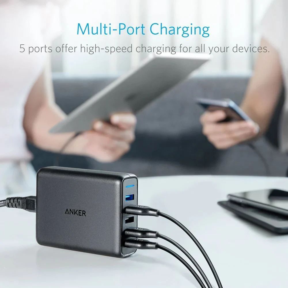 ANKER A2054L11 PowerPort Speed 5 Quick Charge 3.0 Black ANKER A2054L11 PowerPort Speed 5 Quick Charge 3.0 Black