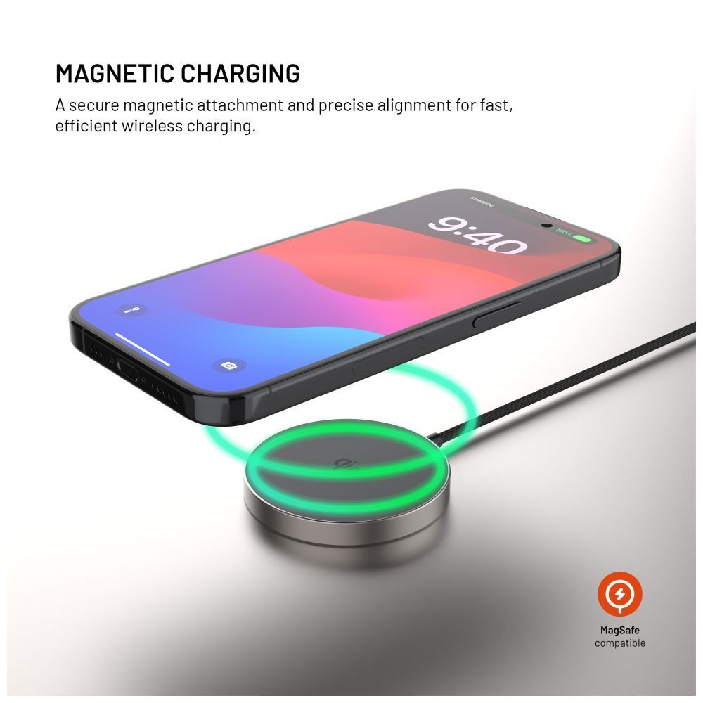 FIXED MagPad Slim Qi2 MagSafe Wireless töltő Titan