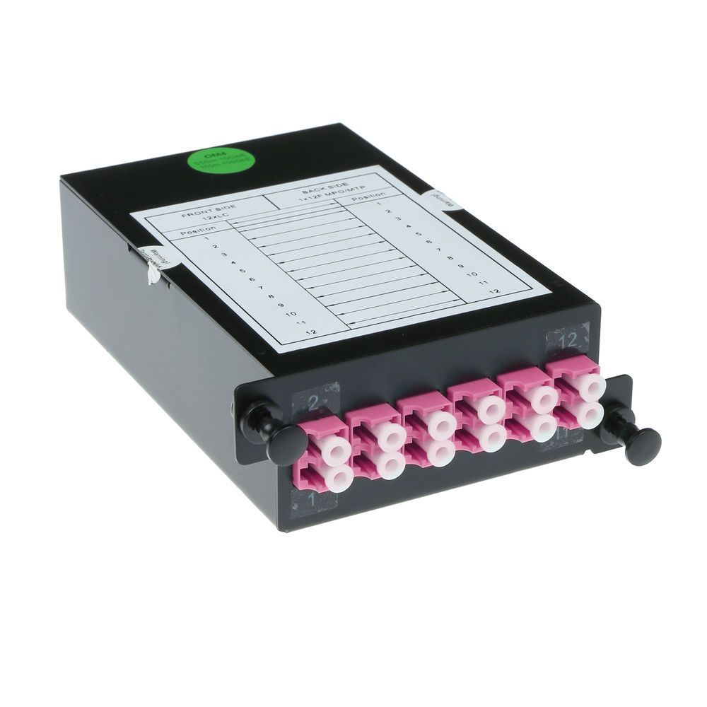 ACT Fanout cassette 12 fibers MTP-MPO Low Loss OM4 ACT Fanout cassette 12 fibers MTP-MPO Low Loss OM4