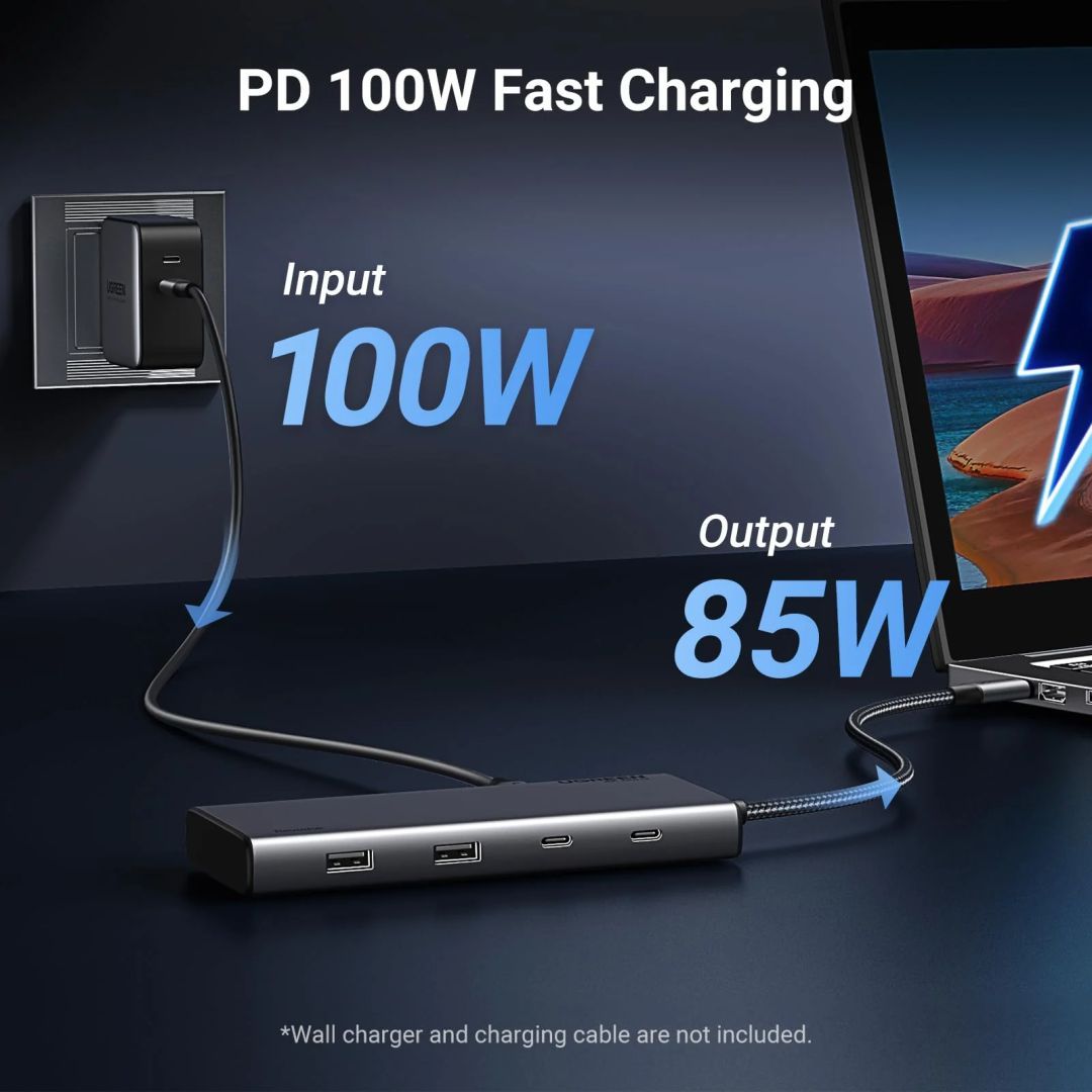 UGREEN 8-in-1 Docking Station (4K Triple Display PD 100W) Grey