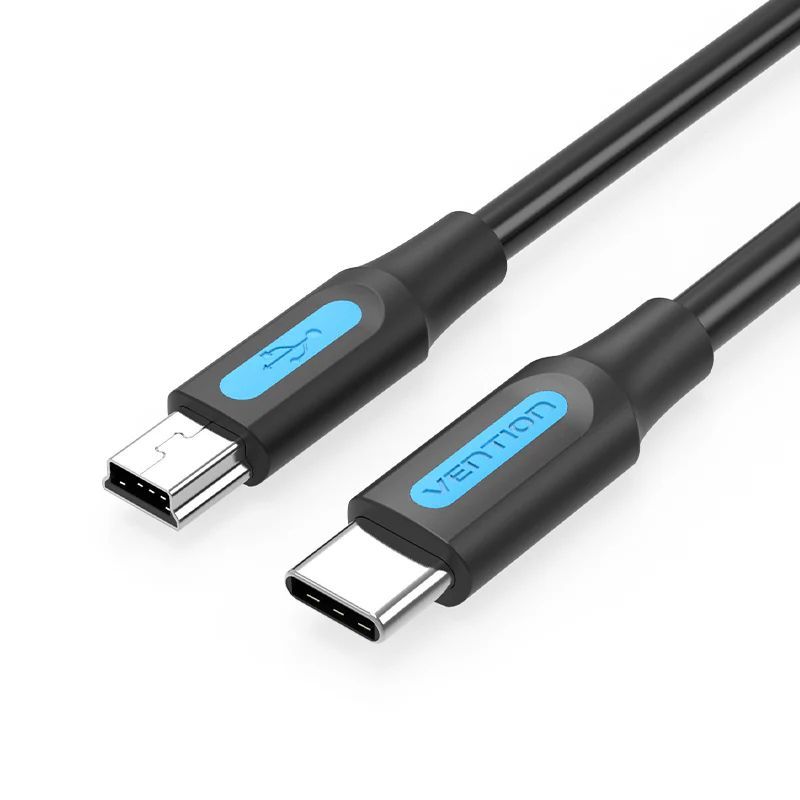 Vention USB 2.0 C Male to Mini-B Male 2A Cable Black Vention USB 2.0 C Male to Mini-B Male 2A Cable Black
