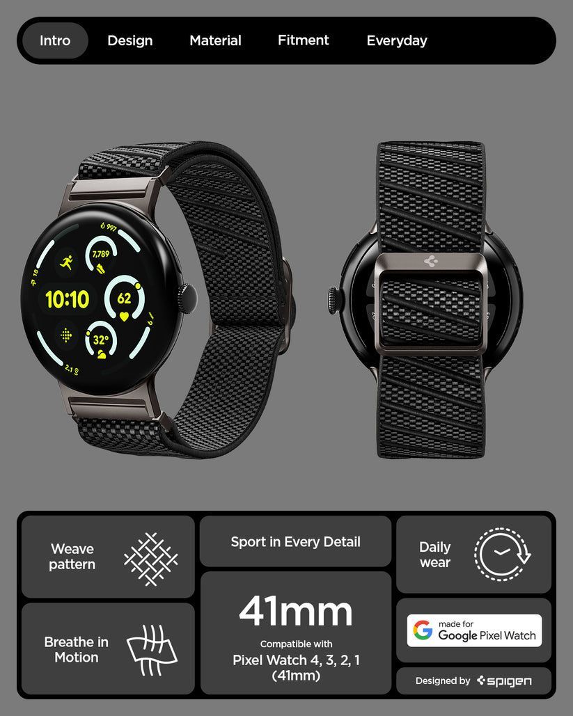 Spigen Lite Fit X Band for Google Pixel Watch 4/3/2/1 41mm Black