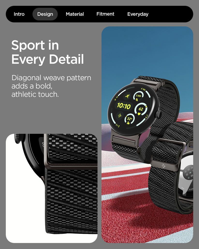 Spigen Lite Fit X Band for Google Pixel Watch 4/3/2/1 41mm Black