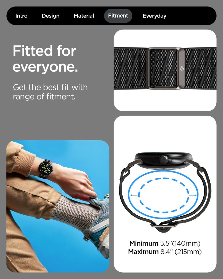 Spigen Lite Fit X Band for Google Pixel Watch 4/3/2/1 41mm Black