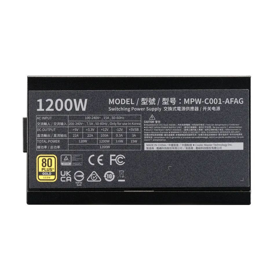 Cooler Master 1200W 80+ Gold Elite Gold 1200 Cooler Master 1200W 80+ Gold Elite Gold 1200