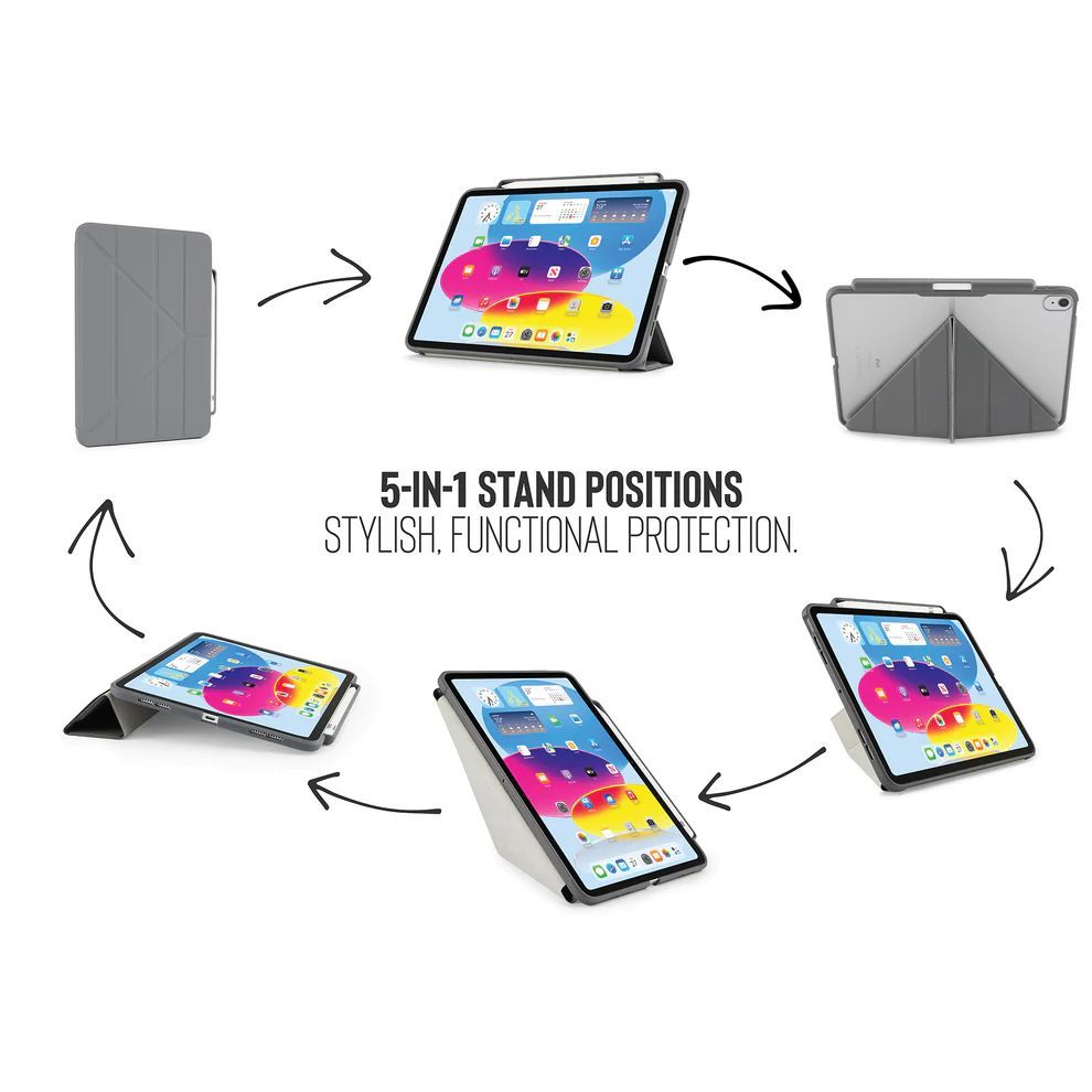 Pipetto Origami No3 Pencil Case for iPad (A16) / iPad (2022) Grey