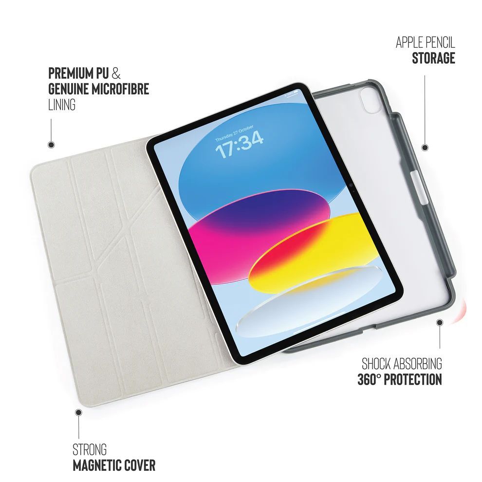 Pipetto Origami No3 Pencil Case for iPad (A16) / iPad (2022) Grey