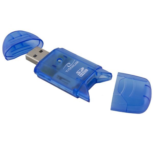 Titanium TA101B USB2.0 Card Reader Blue Titanium TA101B USB2.0 Card Reader Blue