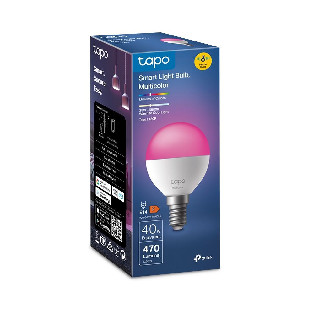 TP-Link Tapo L430P Smart P45 Light Bulb Multicolor TP-Link Tapo L430P Smart P45 Light Bulb Multicolor