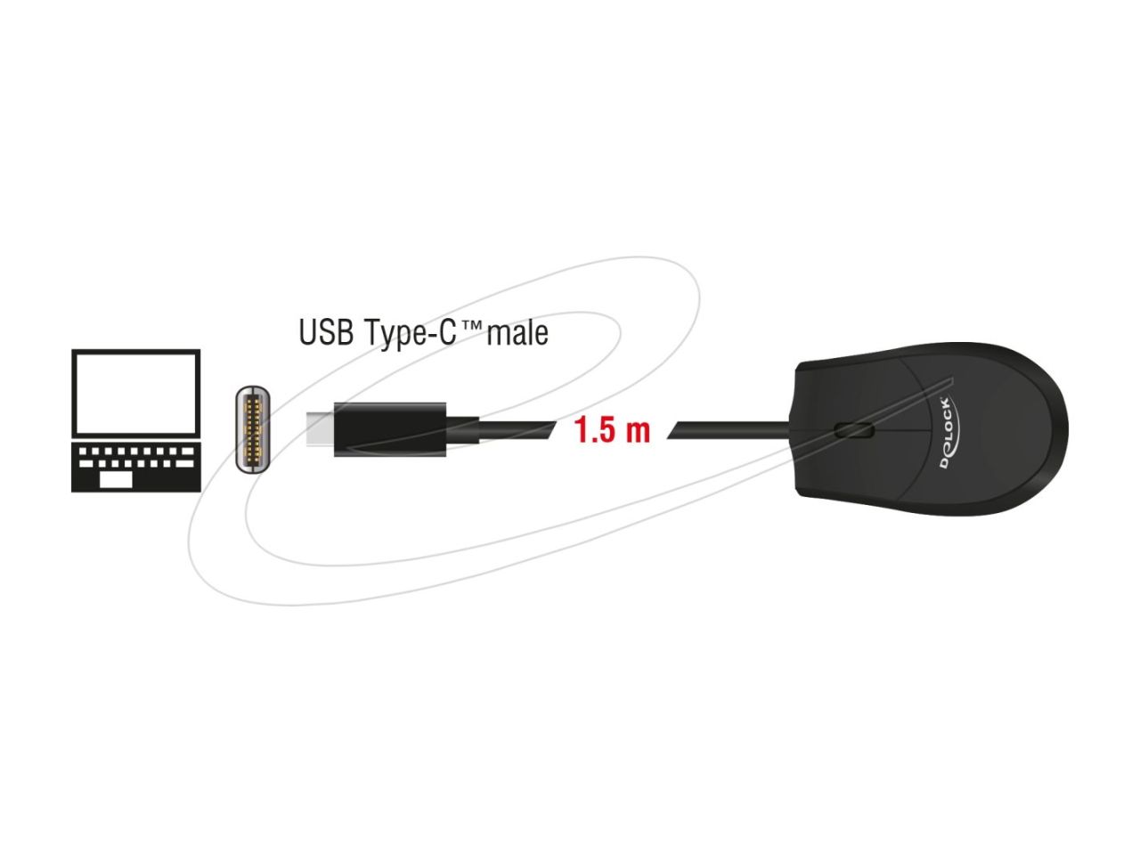 DeLock USB Type-C Mouse Black DeLock USB Type-C Mouse Black