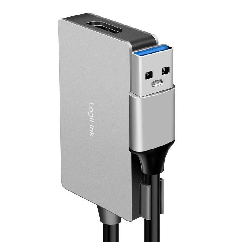 Logilink USB 3.0 adapter USB-A/M to HDMI-A/F 1080p 0,15m Grey Logilink USB 3.0 adapter USB-A/M to HDMI-A/F 1080p 0,15m Grey