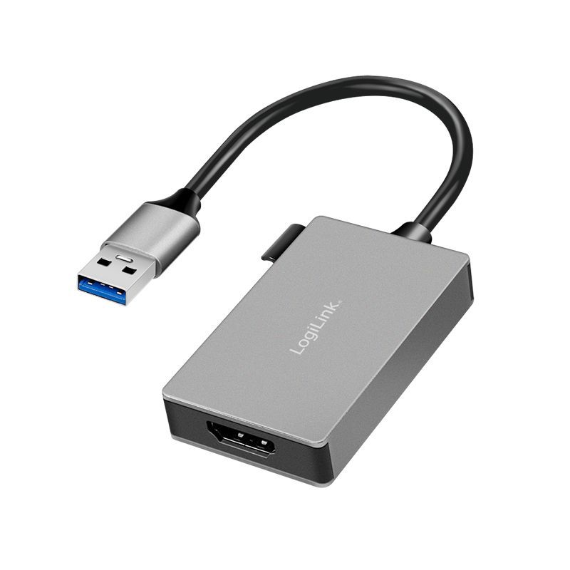 Logilink USB 3.0 adapter USB-A/M to HDMI-A/F 1080p 0,15m Grey Logilink USB 3.0 adapter USB-A/M to HDMI-A/F 1080p 0,15m Grey