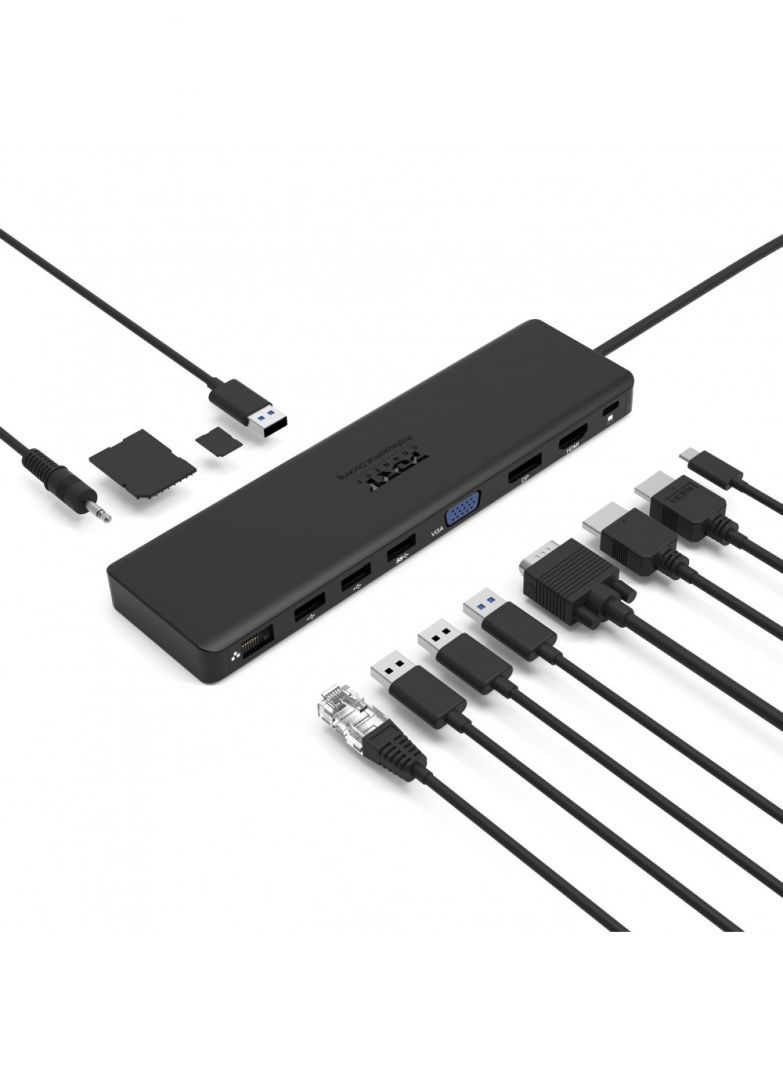 Port Designs USB-C Triple Screen Travel Docking Station Black Port Designs USB-C Triple Screen Travel Docking Station Black