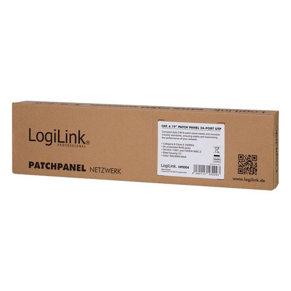 Logilink NP0004 Cat.6 patch panel 24-portos árnyékolatlan 19 rackbe Black Logilink NP0004 Cat.6 patch panel 24-portos árnyékolatlan 19 rackbe Black