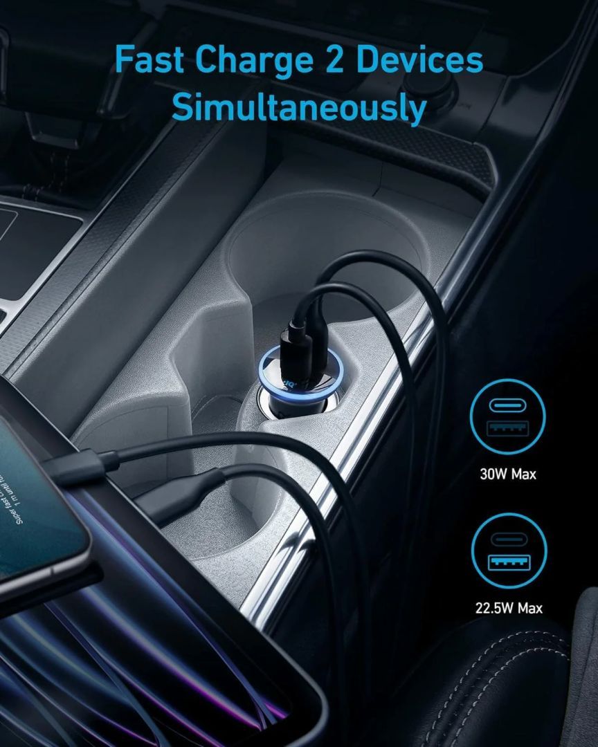 ANKER 323 car charger 52,5W Black ANKER 323 car charger 52,5W Black