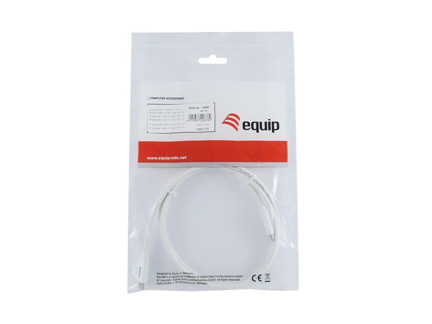 EQuip USB-C 3.2 Gen1 to USB-C 60W 1m cable White EQuip USB-C 3.2 Gen1 to USB-C 60W 1m cable White