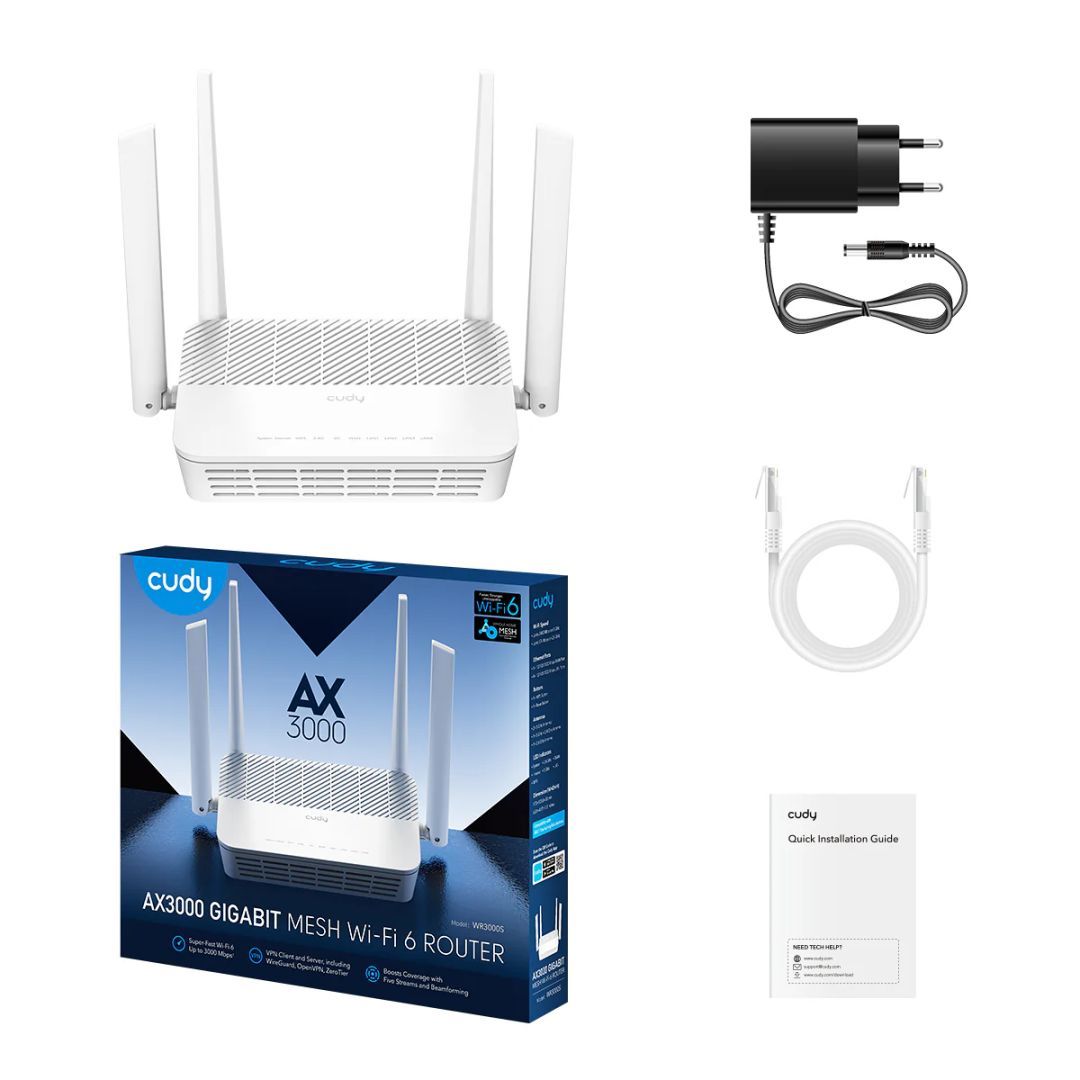 Cudy WR3000S AX3000 Gigabit Wi-Fi 6 Mesh Router Cudy WR3000S AX3000 Gigabit Wi-Fi 6 Mesh Router