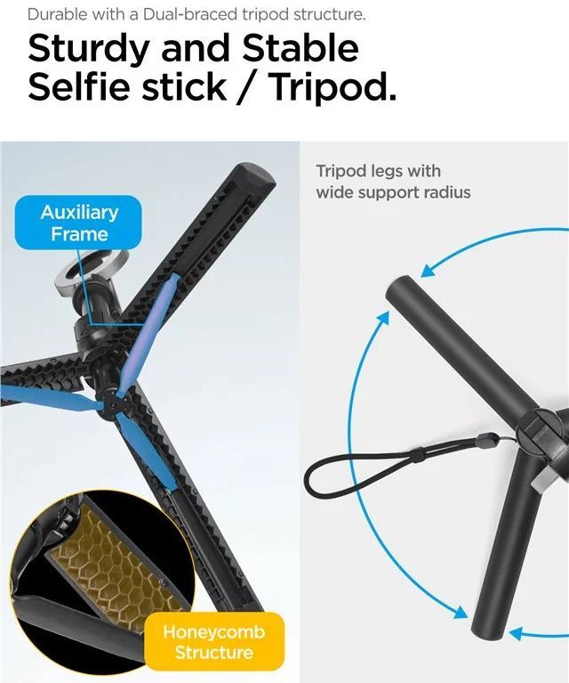 Spigen MagSafe Tripod Selfie Stick longer Version Black Spigen MagSafe Tripod Selfie Stick longer Version Black