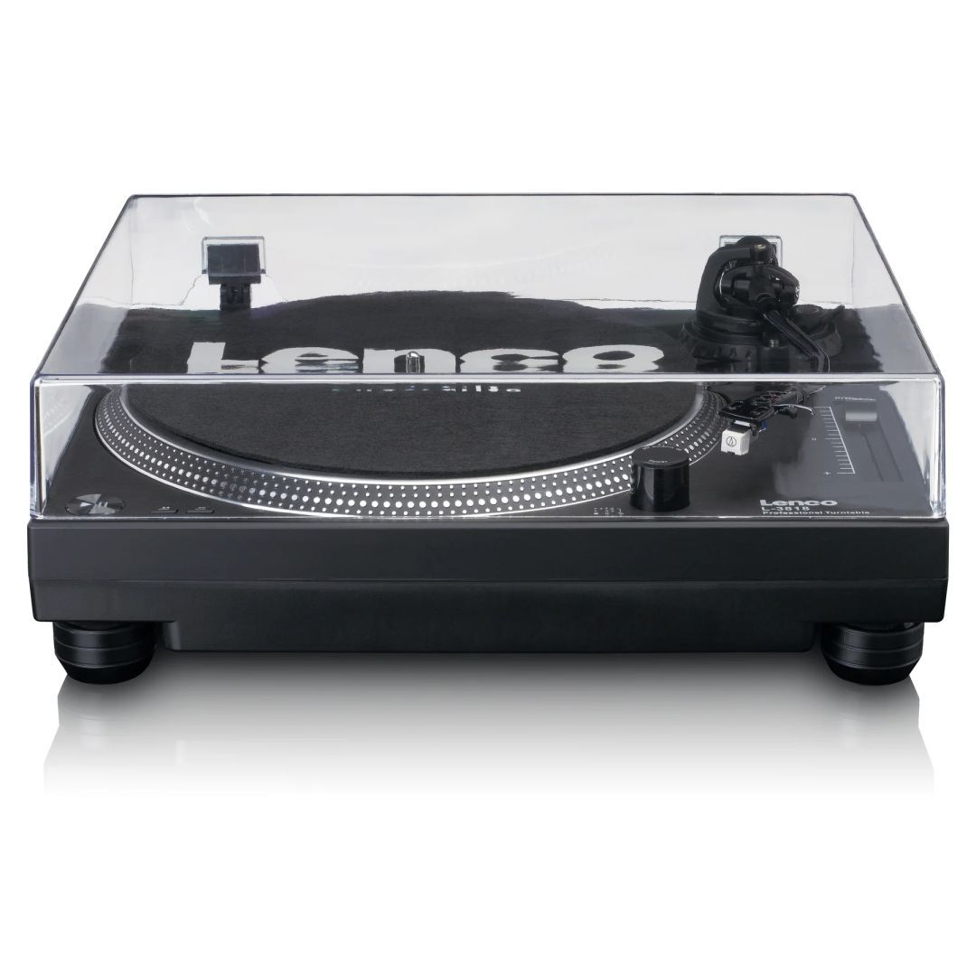 Lenco L-3818BK Direct drive Record Player with USB/PC Encoding Black