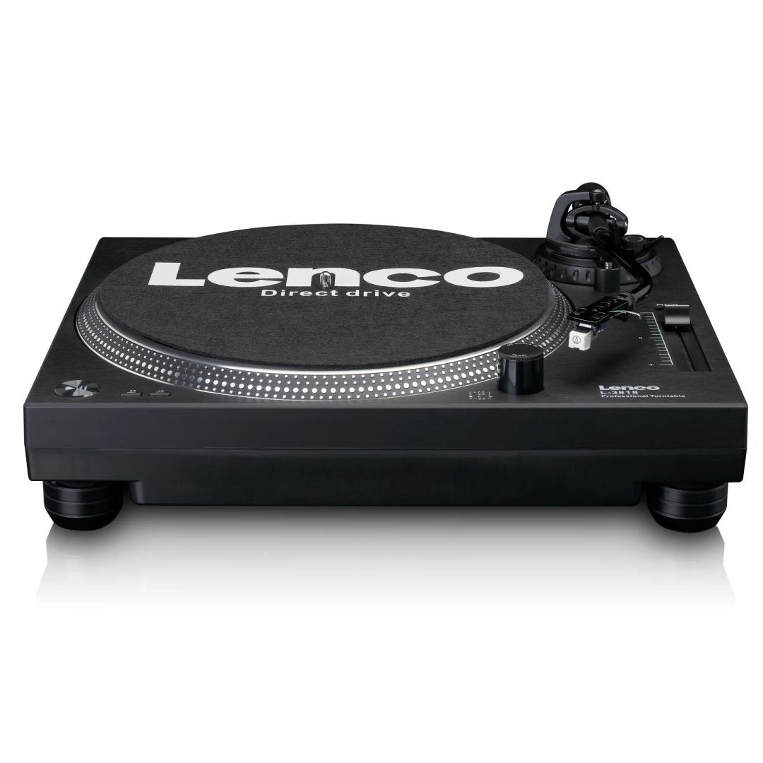 Lenco L-3818BK Direct drive Record Player with USB/PC Encoding Black