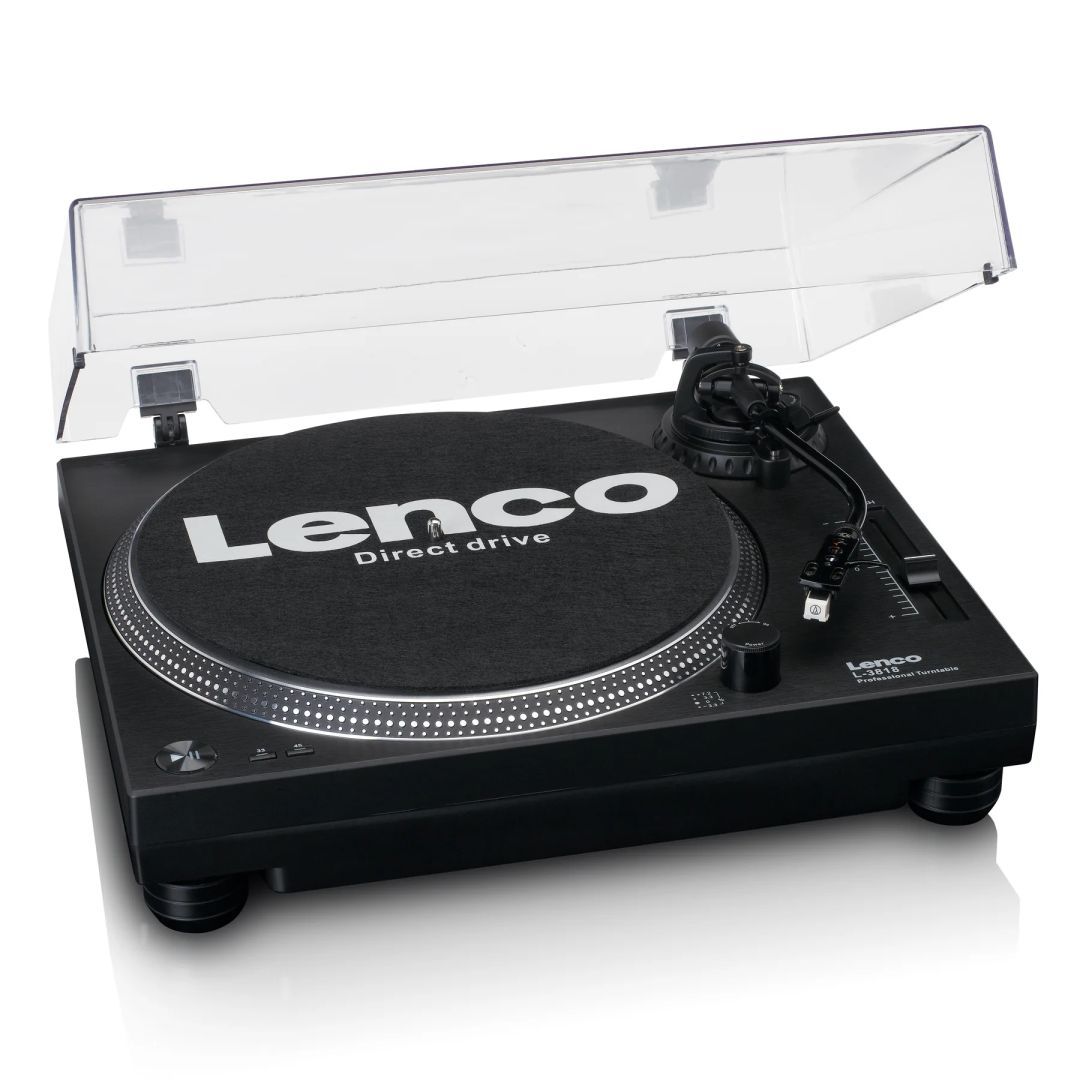 Lenco L-3818BK Direct drive Record Player with USB/PC Encoding Black
