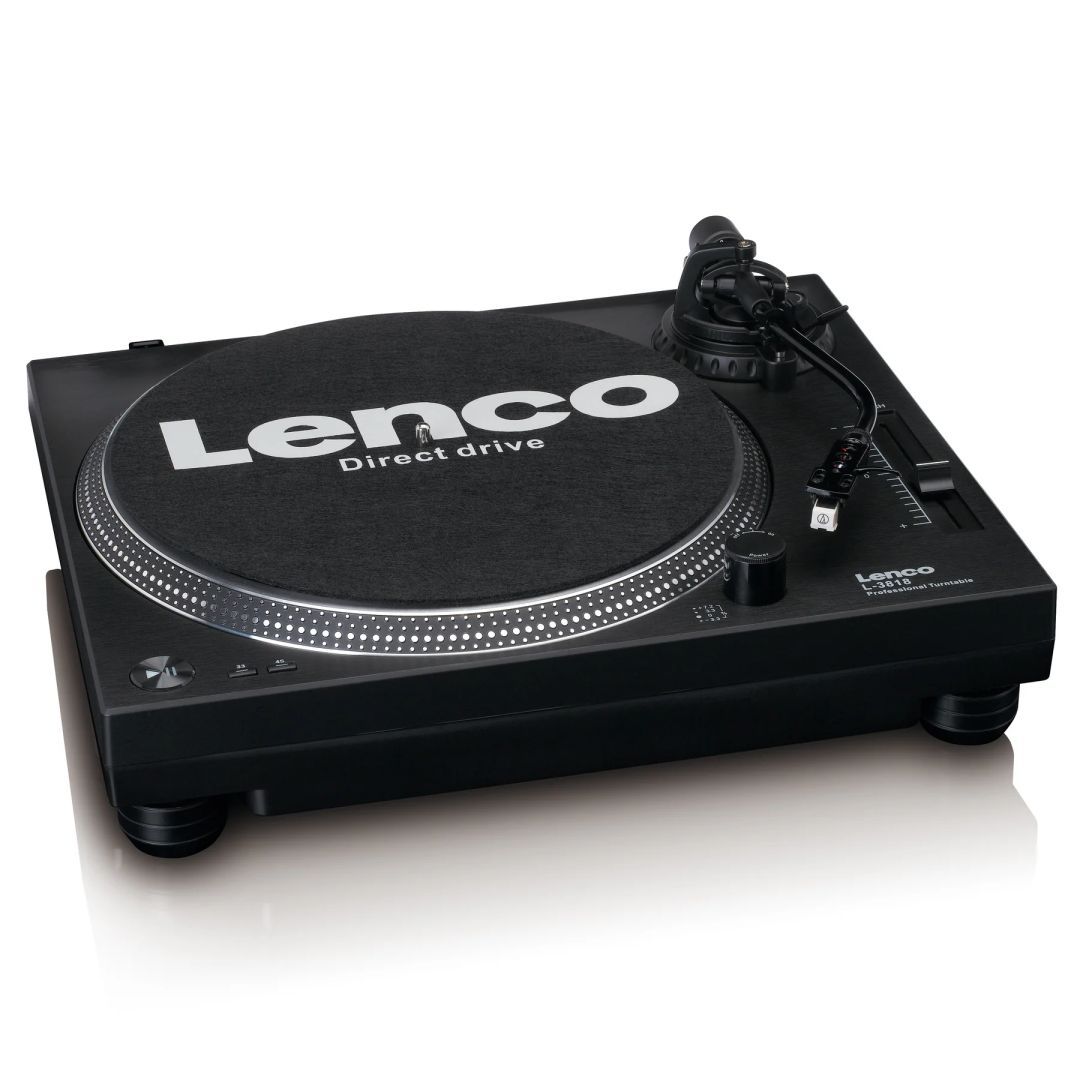 Lenco L-3818BK Direct drive Record Player with USB/PC Encoding Black